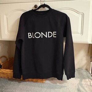 Brunette The Label Black 'BLONDE' Crew Neck Sweater